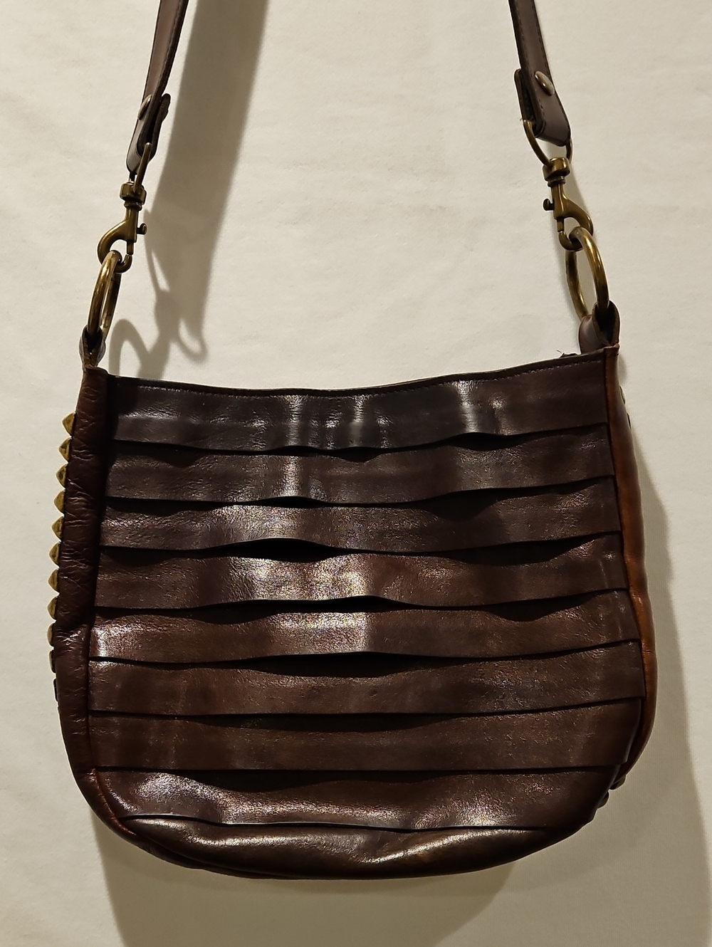 Whiskey Brown Leather Shoulder Bag 0082